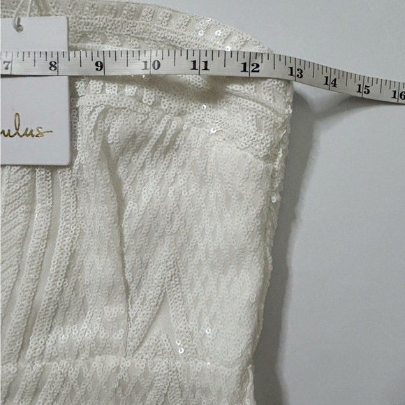 Lulu’s Magnificent Love White Sequin Strapless Maxi Dress (Size XS) - Picture 9 of 11